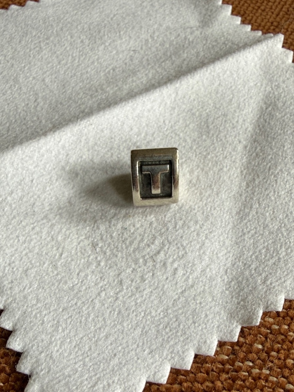 Sterling Silver Letter 'T' Pandora Charm